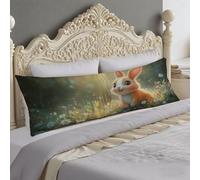 Housse Traversin 30x90 cm Taie de Traversin Printemps Taie Oreiller Lapin Motif avec Fermeture Éclair Invisible Double Face Housse de Coussin Decoratif Chambre, pour Canapé Lit, Cadeau Femme O-58