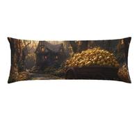 Housse Traversin 40x120 cm Taie Traversin Couleur Orange Taie Oreiller C'Est HD Double Face Impression Protege Oreiller,Avec Fermeture Éclair Invisible Decoratif Housse Coussin pour Canapé Salon Q-511