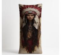 Housse Traversin 40x145 CM Imperméable Velours Taie d'oreiller 40 x 145 Indiens Housse de Coussin Femme Double Face Impression pour Jardin Salon Lit Canapé Decoration Maison Cadeau Femme KDZT-1166