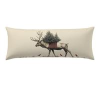 Housse Traversin 40x145 cm Taie Oreiller Crème Taie Traversin Couleur Moutarde HD Double Face Impression Protege Oreiller, Avec Fermeture Éclair Invisible Decoratif Housse Coussin,Cadeau Femme w0-1158