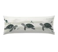 Housse Traversin 50x150 Taie Traversin Turquoise Taie Oreiller Animal HD Double Face Impression Protege Oreiller, avec Fermeture Éclair Invisible Decoratif Housse Coussin pour Canapé Salon Lit Q-813