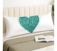 Housse Traversin 90 cm x 30 cm, Housse Coussin Blanc, Amour Motif Velour Douce Double Face Impression Taie d'oreiller avec Fermeture Eclair Caché Oreiller pour Decoration Maison Cadeau Femme, Cod323