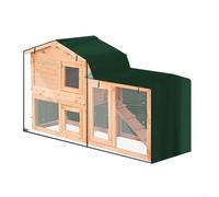Housse triangulaire pour clapier | Housse imperméable Oxford 420D pour intérieur et extérieur | Pour lapin, cochon d'Inde | Housse de cage pour animal domestique (vert, 147 x 52 x 86 cm)