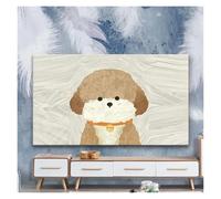 Housse TV Housse de protection for téléviseur, peinture à l'huile, élastique, tissu complet, suspension for maison, anti-poussière, housse universelle for moniteur pour Écran(Color-02,65-70 Inch)