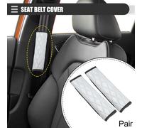 Housse Universelle Pour ceintures de sécurité De Voiture, Coussin De Ceinture D'Épaule Scintillant, 23X6.3Cm, Confortable Pour Protéger Le Cou, En Polyester, Blanc, 1 Paire