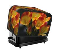 Housse universelle pour grille-pain à 2 tranches avec poches pour machine à pain Freesia Belle plante fleur cuisine petits appareils ménagers avec poignée Housse de four Protection contre la poussière