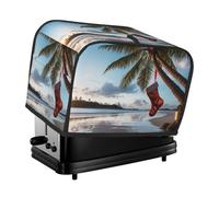 Housse universelle pour grille-pain à 2 tranches avec poches pour machine à pain Merry Christmas Palm Tree Kitchen Small Appliance Cover avec poignée Housse de four Protection contre la poussière et
