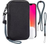 Housse Universelle Smartphone, Pochette De Protection En Durable Néoprène Pour Téléphone Portable Sacoche De Protection Avec Mousqueton Et Dragonne Compatible Avec Iphone 13 14 15 16, Noir[H1889]