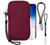 Housse Universelle Smartphone,Pochette de Protection en Durable néoprène pour téléphone Portable Sacoche de Protection avec Mousqueton Dragonne Compatible avec iPhone 13 14 15 16 Plus Pro Max,Rouge,L