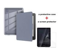 Housse universelle tablette tactile,Étui en cuir PU pour Kobo Clara BW avec coque arrière en acrylique transparent et pr,violet