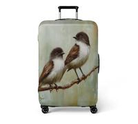 Housse Valise Animaux Bruns Verts Housse Protection Valise Polyester Spandex Elastique 18-32 Pouces Réutilisable Luggage Cover pour Vacances de Voyage (L)