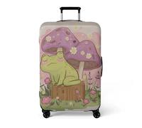 Housse Valise Fleurs De Champignons Violets Housse Protection Valise Polyester Spandex Elastique 18-32 Pouces Réutilisable Luggage Cover pour Vacances de Voyage (L)