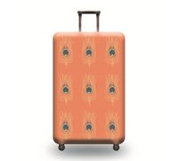 Housse Valise Plumes De Paon Orange Housse Protection Valise Polyester Spandex Elastique 18-32 Pouces Réutilisable Luggage Cover pour Vacances de Voyage (XL)