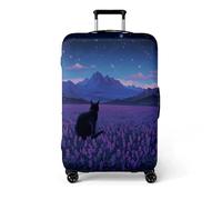 Housse Valise XL Violet Noir Adultes Enfant Elastique Housse,Zippé Résistant Robuste Couverture Protege Valise De Voyage Soute,Lavable,Réutilisable