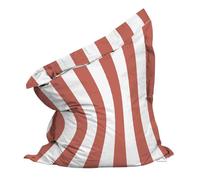 Housse vide de pouf rayé XL imperméable 140x120 cm argile et blanc - Oviala