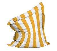Housse vide de pouf rayé XXL imperméable 180x145 cm jaune et blanc - Oviala