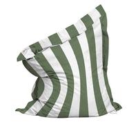 Housse vide de pouf rayé XXL imperméable 180x145cm vert cactus + blanc - Oviala