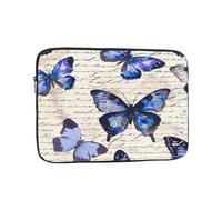 Housse vintage pour ordinateur portable de 25,4 cm en papier pour homme et femme, résistante à l'eau, résistante aux chocs, motif papillon