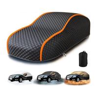 Housse Voiture Anti-Grele pour Audi S2 Coupe 1990-1995,Anti-UV, Neige, Vent, GrêLe Et Rayures, Bâche Voiture Anti-grêle Étanche (Noir + Orange)