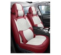 Housse Voiture Siege Housse De Siège Auto Universelle En Cuir PU Pour Toyota Pour Sequoia Pour Rush Pour Avalon Pour Avanza Accessoires Intérieurs(White Red+cushion)
