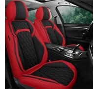 Housse Voiture Siege Housse Siège Auto En Lin 1 Jeu 5 Sièges Pour Ford Pour Fusion Pour Kuga Pour Ranger Pour Explorer Pour Figo Pour Taurus Accessoires Intérieurs(Noir rouge)