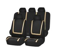 Housse Voiture Siege pour Dodge pour Challenger pour Dart pour Durang pour Viper Housses De Sièges Auto en Tissu Protection pour Coussins Housses Siège Auto(9Pcs Beige)