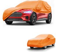 Housse Voiture šŠtanche Toutes Saisons Pour Automobile En ExtšŠrieur Protection Anti-Uv Soleil Pluie Complššte Pour Ford pour Mustang Mach Film Aluminium Orange Bandes RšŠflšŠchissantes