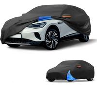 Housse Voiture šŠtanche Toutes Saisons Usage ExtšŠrieur,Protection Anti-Uv,Soleil Pluie, Couverture Complššte Pour Vw Id.4 2022-24 Tissu Oxford 210D Noir Bleu Bandes RšŠflšŠchissantes