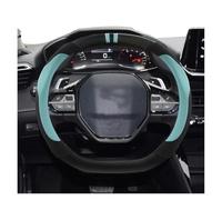 Housse Volant Antidérapant Housse De Volant De Voiture en Fibre De Carbone + Cuir PU, Antidérapante, Accessoires D'intérieur pour Peugeot 308 III 2021 2022 Couvre Volant Voiture(Bleu)