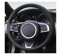Housse Volant Antidérapant pour Jaguar E-Pace 2017-2019 pour F-Pace 2016-2019 pour XE 2015-2019 pour XF 2016-2019 Housse De Volant De Voiture en Cuir Véritable Couvre Volant Voiture(Red Blue Thread)