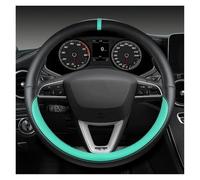 Housse Volant Antidérapant pour Seat pour MII pour Leon pour Arosa pour Exeo St pour FR Housse De Volant De Voiture en Cuir Microfibre Antidérapante 38 Cm Couvre Volant Voiture(Green O Shape)