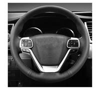 Housse Volant Cache Volant Voiture Pour Toyota Pour Highlander 2014 2015 2016 2017 2018 2019 Pour Sienna 2015-2019 Housse Volant Voiture Cuir Microfibre Cousue À Main(Light blue Thread)