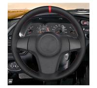 Housse Volant Housse de Protection de Volant de Voiture en Cuir Artificiel Noir Souple pour Opel pour Corsa (D) Accessoires de Voiture Couvre Volant (Couleur : Black Thread)