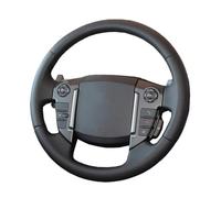 Housse Volant Housse de Volant en Cuir Noir pour Discovery 3, 4, Freelander 2, Range Rover, Sport Edition Couvre Volant(Black Line)