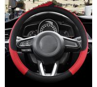 Housse Volant Housse DE Volant Voiture en Cuir PU antidérapant pour Mazda 2 DY DE/DH DJ/DL, Accessoires Automobiles(Rouge)