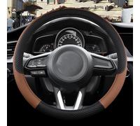 Housse Volant Housse DE Volant Voiture en Cuir PU antidérapant pour Mazda 2 DY DE/DH DJ/DL, Accessoires Automobiles(Brun)