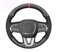 Housse Volant pour Dodge pour Challenger pour Chargeur 2015-2021 pour Durango 2018 2019 2020 2021 Housse Volant Voiture Cuir Suédé Accessoires Protège Volant(Yellow Thread)