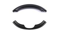 Housse Volant pour Tesla pour Modèle 3 Y pour Modèle Snap Couvre Décoration Modification Intérieure Voiture 2017-2023 Couverture Volant Fiber Carbone Véritable Couverture Volant(2pcs Matte Carbon)