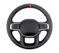 Housse Volant Véhicule Pour Dodge Pour RAM Pour 1500 2019-2023 Housse Volant Fibre Carbone Noire(Blue Thread)