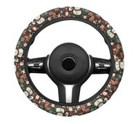 Housse Volant Voiture Bonhomme De Neige De Noël Flanelle Antidérapant Housse Protege Volant Voiture, Confort Durabilité Sécurité, Diamètre 38 Cm, avec Impression, pour La Plupart des Voitures