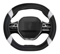 Housse Volant Voiture Couverture Volant de Voiture en Cuir Microfibre personnalisée pour Peugeot pour Rifter 5 Couleurs Accessoires Automobiles Dermay(White2)