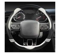 Housse Volant Voiture Couvre-Volant Type D pour citroën C3 II III 2009-2020 C3 pour AIRCROSS 2017-2021 pour Berlingo 3 C4 pour Picasso 2 Protégé Volant(Blanc)