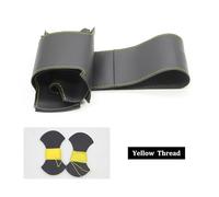 Housse Volant Voiture Cuir Noir Cousue À Main Pour Dodge Pour SRT Pour Challenger Pour Charger 2015-2021 Pour Dodge Pour Durango 2018 Couvre Volant Voiture(Yellow Thread)