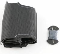 Housse Volant Voiture en Cuir Microfibre Cousue À La Main pour Kia Carens 2007-2011, Rondo 2007-2010 et Hyundai Entourage 2007 Antidérapante Protecteur Volant