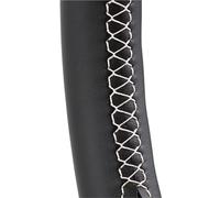 Housse Volant Voiture en Cuir Microfibre Cousue À La Main pour Kia pour Sportage2 pour Sportage 2005 2006 2007 2008 2009 2010 Caches Volant Protege(White Line)