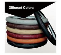 Housse Volant Voiture en Cuir Synthétique Tressé pour Citroen pour C3 I 2002 2003-2007 2008 2009 pour Berlingo 2000-2017 Caches Volant Protege(Black Black Thread)