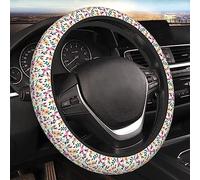 Housse Volant Voiture Fleur Mignonne, Souple Housse De Volant Antidérapant Couvre Volant Voiture pour Décoratio Accessoires Voiture 38Cm