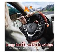Housse Volant Voiture Housse De Protection pour Volant Voiture Douce Et Chaude pour l'hiver Décoration Universelle Style Intérieur Accessoires Automobiles 37-39cm(Gray)