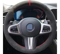 Housse Volant Voiture Housse de Volant de Voiture en Cuir véritable suédé Noir Souple, pour BMW G30 G31 G32 G20 G21 G14 G15 G16 X3 G01 X4 G02 X5 G05(Style 6)