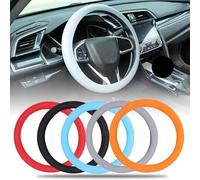Housse Volant Voiture Housse de volant en silicone antidérapante avec élastique extensible housse de protection décorative pour volant de voiture